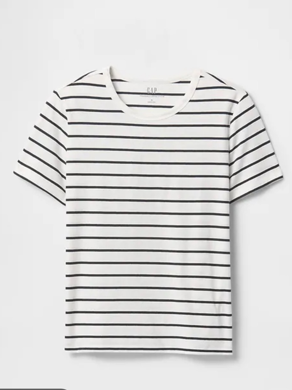 Gap Vintage Organic Black and White Striped Cotton Tee Shirt Size Medium Tall